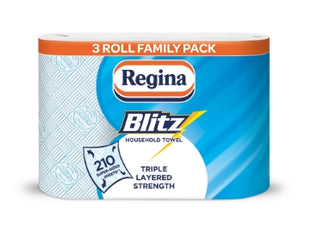 REGINA BLITZ KITCHEN TOWEL 3ply  210sht - 3 ROLLS