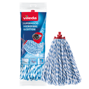 VILEDA SUPERMOCIO MICROFIBRE & COTTON STRING MOP REFILL