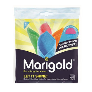 MARIGOLD LET IT SHINE EXTRA THICK MICROFIBRE CLOTHS 4PK