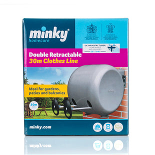 MINKY DOUBLE RETRACTABLE CLOTHES LINE 2 X 15M