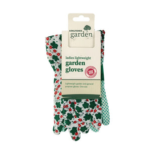 KINGFISHER LADIES LIGHTWEIGHT GARDEN GLOVES POLKA DOT