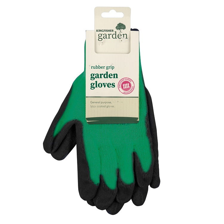 KINGFISHER MEDIUM RUBBER GRIP GARDEN GLOVES