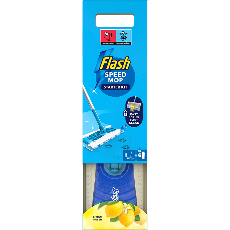 FLASH SPEEDMOP STARTER KIT 1 X SPEEDMOP & 6 X WET REFILLS