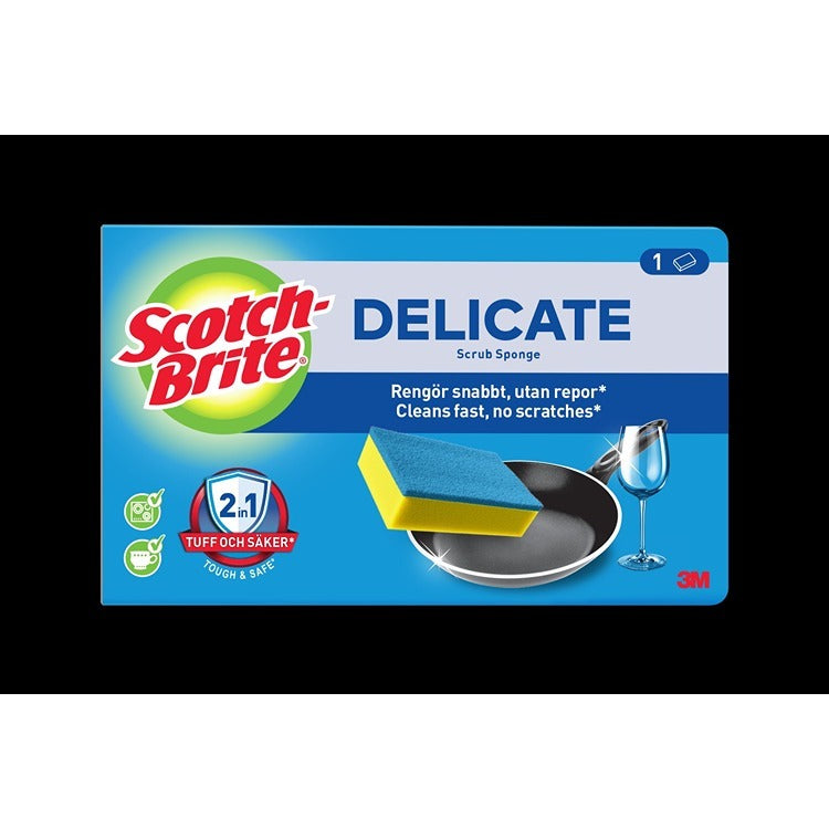 SCOTCH-BRITE DELICATE FLAT LAMINATE SCRUB SPONGE