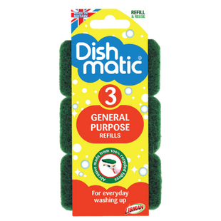 DISHMATIC REFILLS GENERAL PURPOSE GREEN 3PK