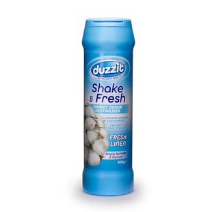 DUZZIT SHAKE & FRESH CARPET ODOUR NEUTRALISER FRESH LINEN 500G