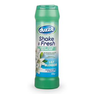 DUZZIT SHAKE & FRESH CARPET ODOUR NEUTRALISER LILY BLOSSOM 500G