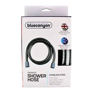 BLUE CANYON FLEXI SHOWER HOSE STAINLESS STEEL 1.5M