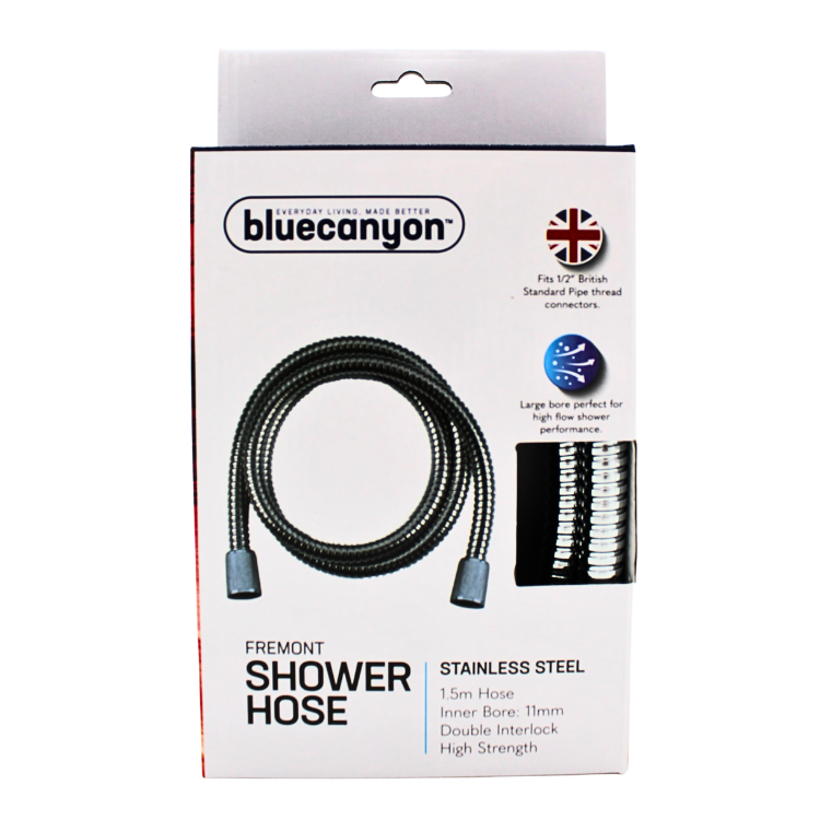BLUE CANYON FLEXI SHOWER HOSE STAINLESS STEEL 1.5M