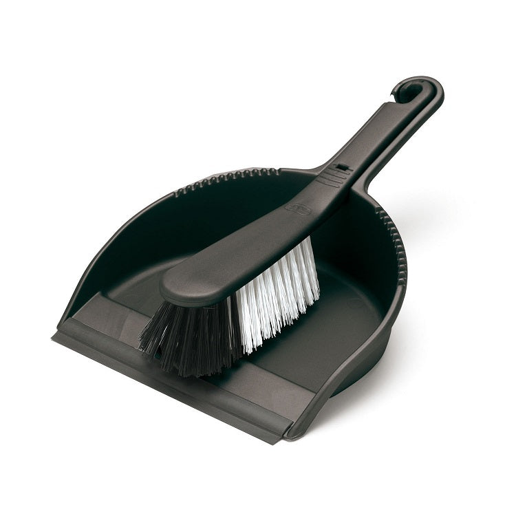 ADDIS DUSTPAN & BRUSH BLACK STIFF