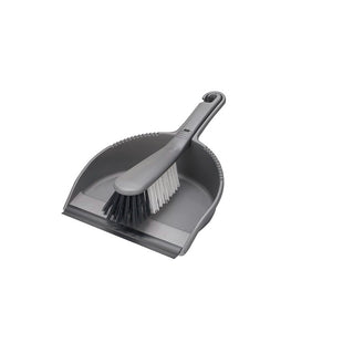 ADDIS DUSTPAN & BRUSH SILVER STIFF