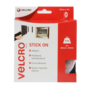 VELCRO STICK ON WHITE 20MM X 5M