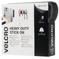 VELCRO HEAVY DUTY STICK ON BLACK 50MM X 5M