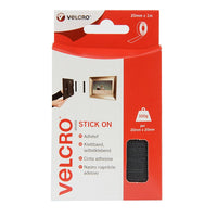 VELCRO STICK ON BLACK 20MM X 100CM