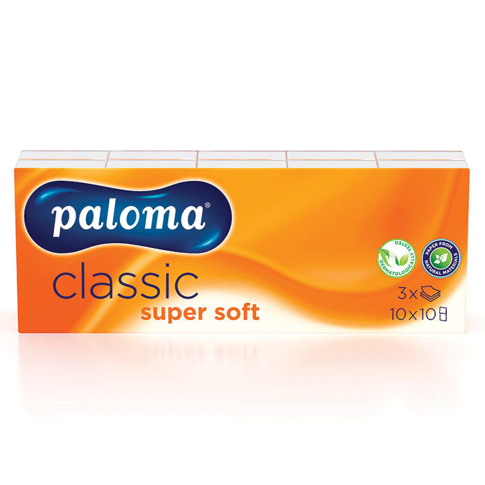 PALOMA POCKET 3PLY PAPER TISSUES 10 X 10PK