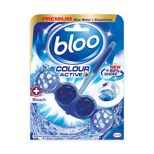 BLOO COLOUR ACTIVE BLUE WATER TOILET RIM BLOCK BLEACH 50G