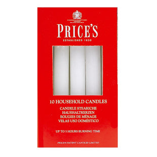 PRICE'S HOUSEHOLD CANDLES WHITE 10PK