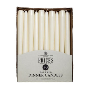 PRICE'S DINNER CANDLE IVORY 10'' 50PK