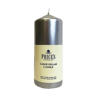 PRICE'S PILLAR CANDLE SILVER 6''