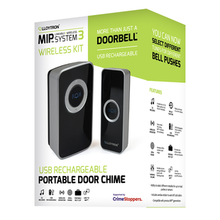 LLOYTRON MIP3 32 MELODY LITHIUM RECHARGEABLE PORTABLE DOOR CHIME KIT