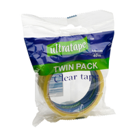 ULTRATAPE CLEAR TAPE 18MM X 40M 2PK