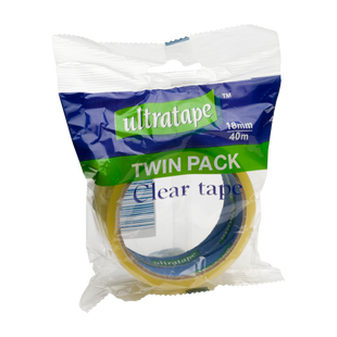 ULTRATAPE CLEAR TAPE 18MM X 40M 2PK