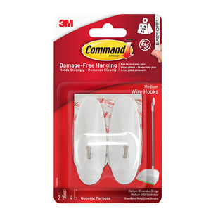 COMMAND MEDIUM WIRE HOOKS 1.3KG 2PK