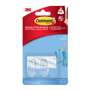 COMMAND SMALL CLEAR HOOKS 450G 2PK