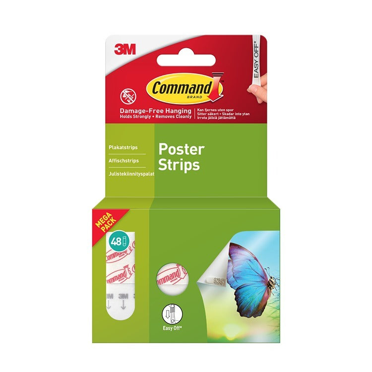 COMMAND POSTER STRIPS VALUE PACK 48PK
