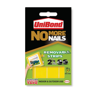 UNIBOND NO MORE NAILS REMOVABLE STRIPS 10PK