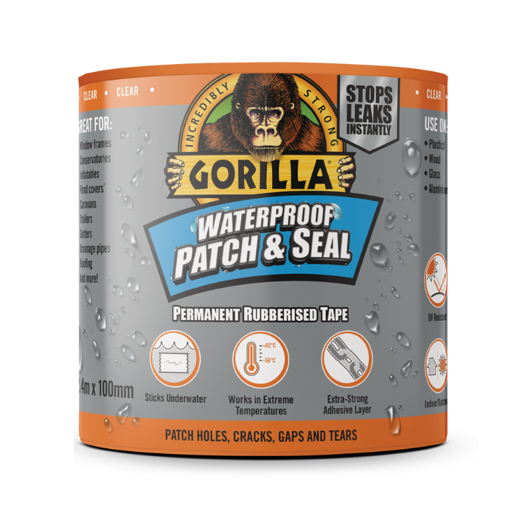 GORILLA WATERPROOF PATCH & SEAL TAPE CLEAR 100MM X 2.4M
