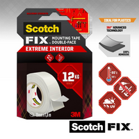 SCOTCH FIX EXTREME INTERIOR MOUNTING TAPE 12KG 19MM X 1.8M