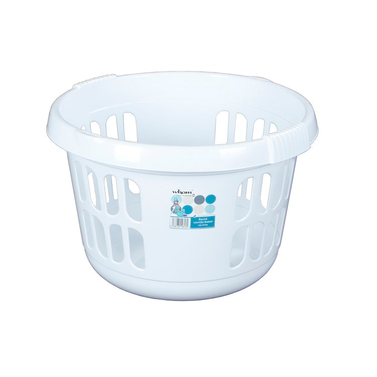 WHAM ROUND LAUNDRY BASKET ICE WHITE 50L