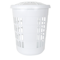 WHAM CASA DELUXE ROUND LAUNDRY HAMPER ICE WHITE 60L