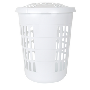 WHAM CASA DELUXE ROUND LAUNDRY HAMPER ICE WHITE 60L