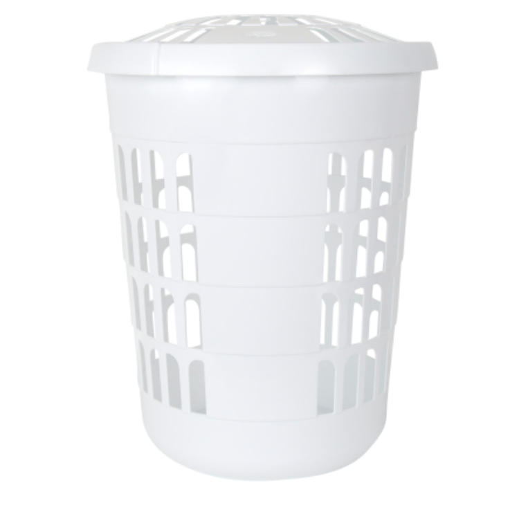 WHAM CASA DELUXE ROUND LAUNDRY HAMPER ICE WHITE 60L