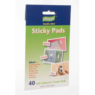 ULTRATAPE DOUBLE SIDED FOAM PADS 25 X 12MM 40PK