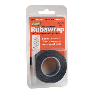ULTRATAPE RUBAWRAP WATERPROOF SELF-AMALGAMATING TAPE 25MM X 5M BLACK