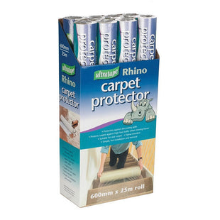 ULTRATAPE RHINO CARPET PROTECTOR ROLL CLEAR 60CM X 25M