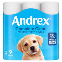 ANDREX TOILET ROLL COMPLETE CLEAN 2ply 190Shts - 9 ROLLS