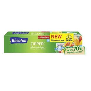 BACOFOIL FOOD ZIPPER BAGS 3L - 12 bags