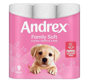 ANDREX TOILET ROLL FAMILY SOFT 2ply 170Shts - 9 ROLLS